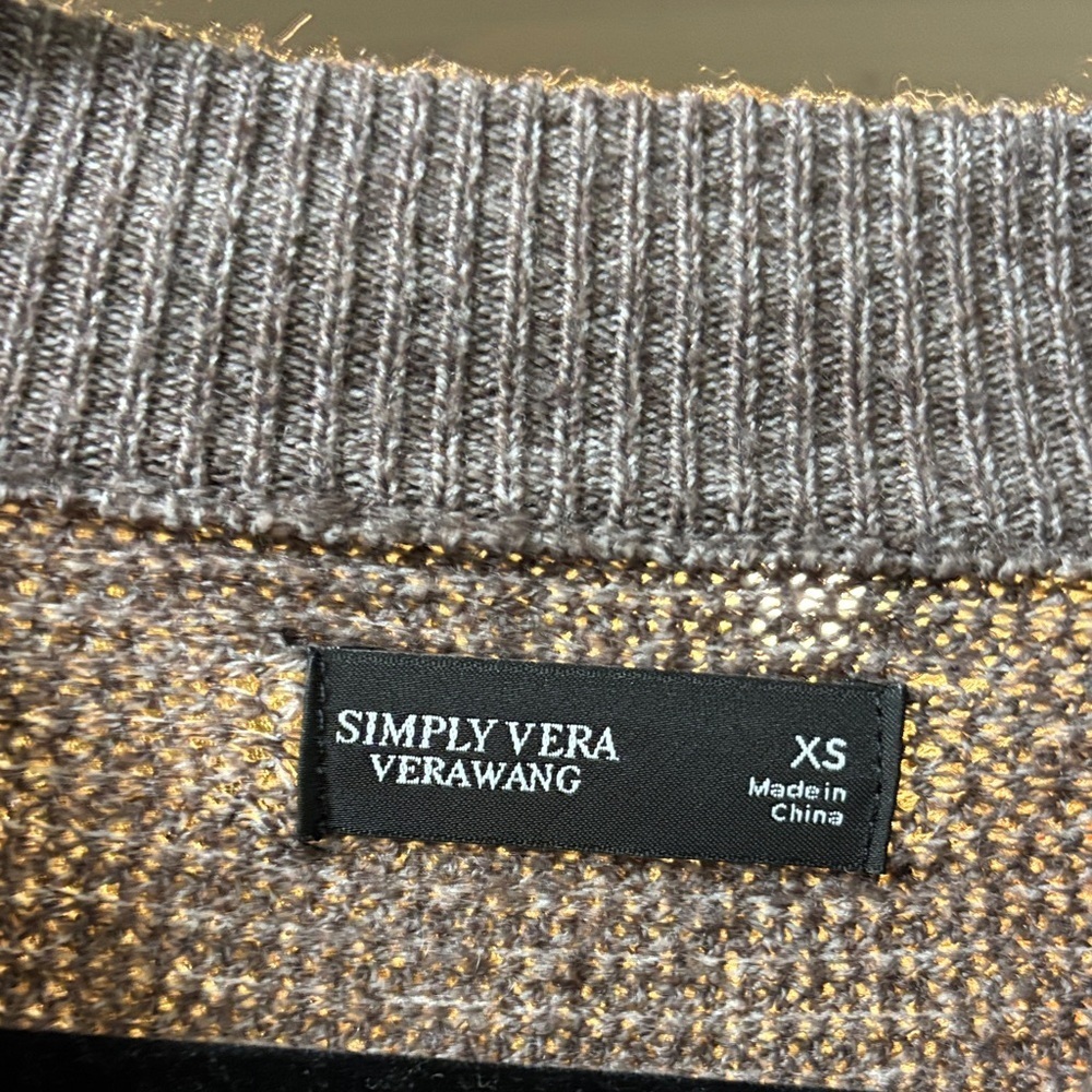 Simply Vera Vera Wang Textured Cowl Neck Sweater in Taupe - Picture 2 of 5